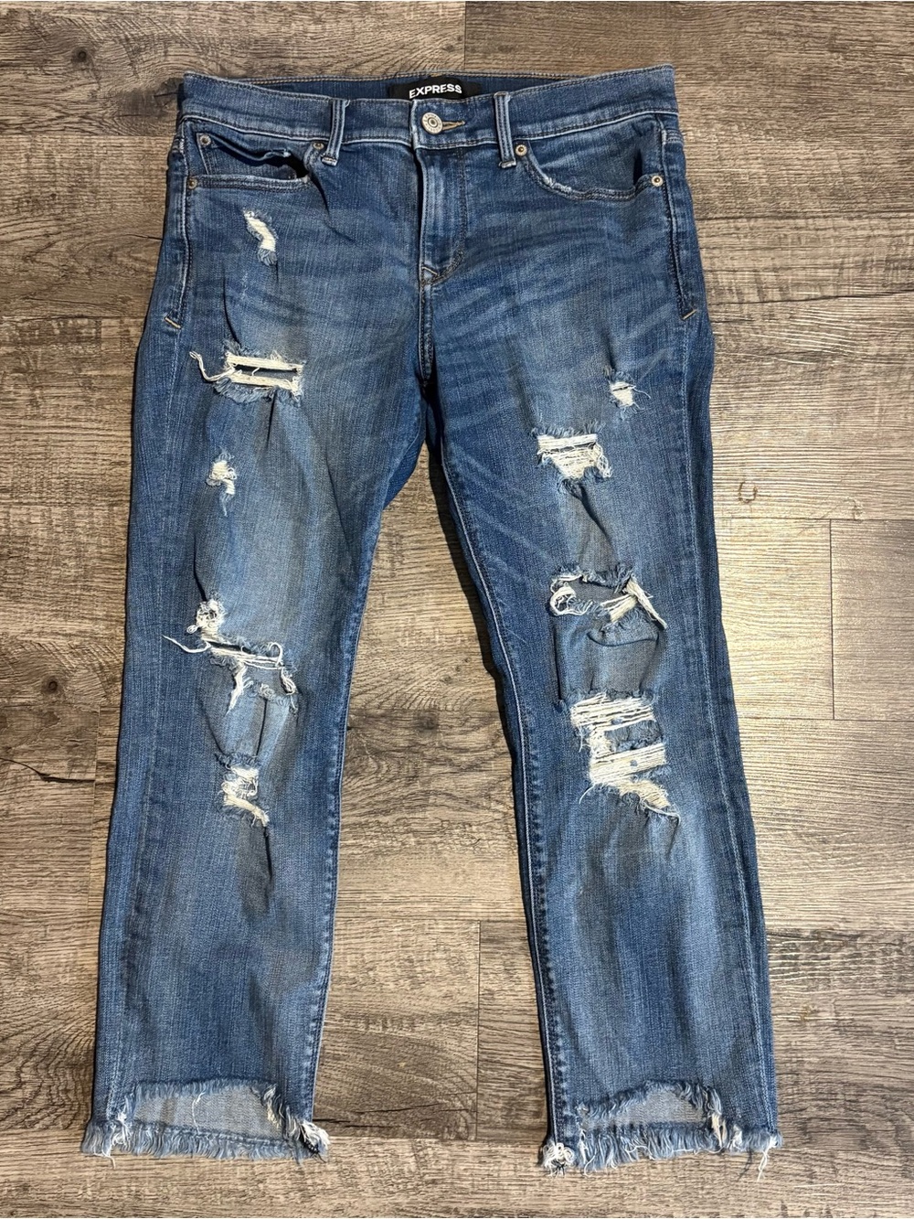 Express Jeans Women’s 8S Blue Mid Rise Skinny Ankle